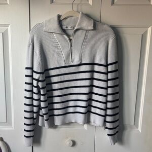 Women’s Striped Sweater - Black and white
